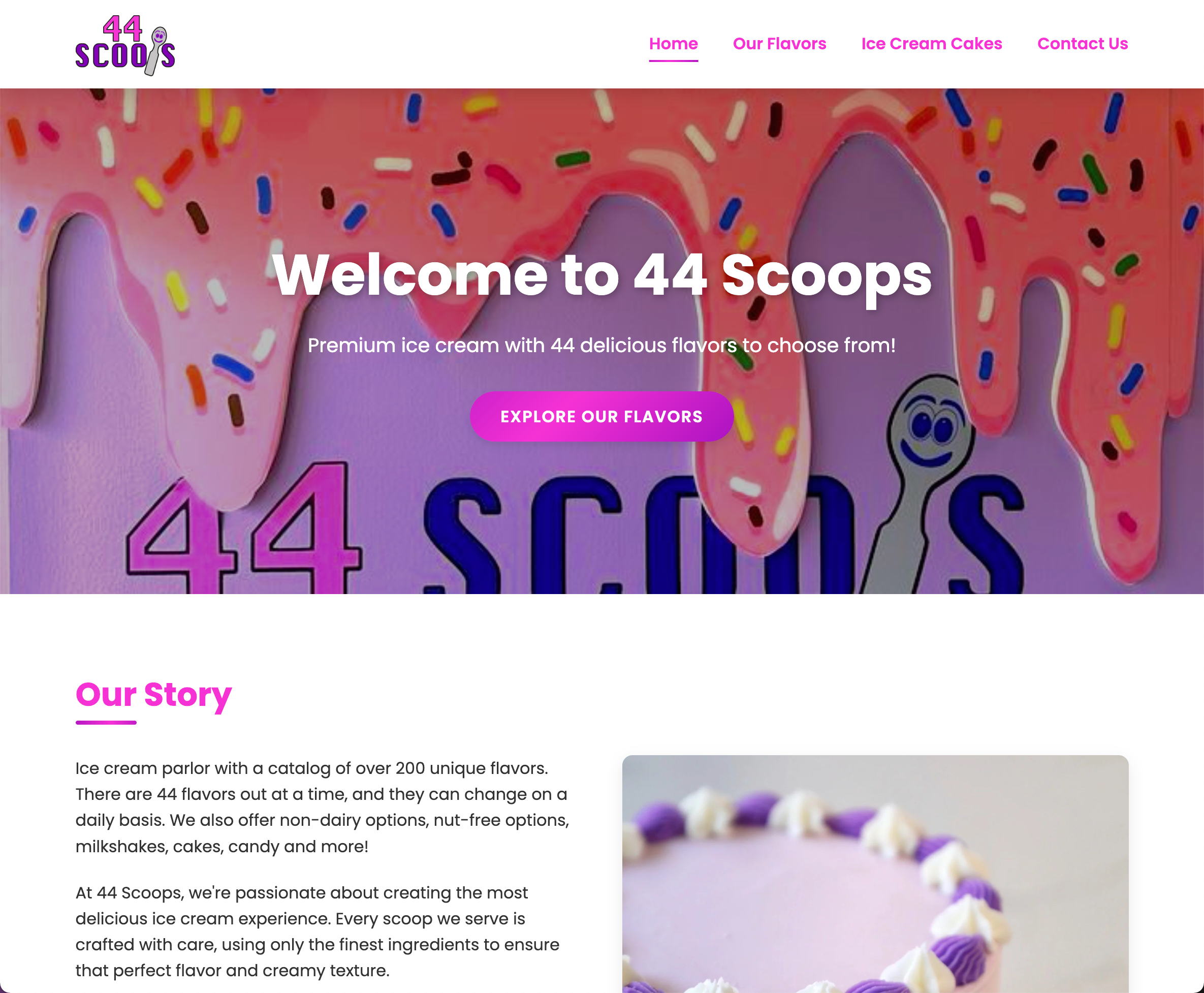 Scoops Ice Cream Website